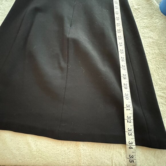VTG J. Crew Size 4 Black A-Line Ponte Day Wear Dress Zip Back Stretch - Picture 6 of 8